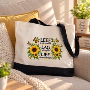 Tote bag " Leef, lag en lief"