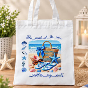 Tote bag Canvas - "The sound of the ocean, sooth my soul"