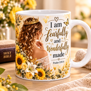 White Premium Ceramic Mug - "I am fearfully made "