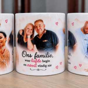 White Premium Ceramic Mug - "My familie"