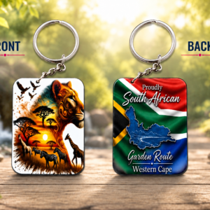 Keyring rectangular - Africa (custom print)