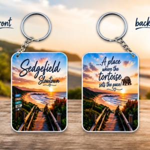 Keyring rectangular - Sedgefield Slowtown (custom print)
