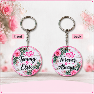 Round Keyring - Forever & Always (custom print)