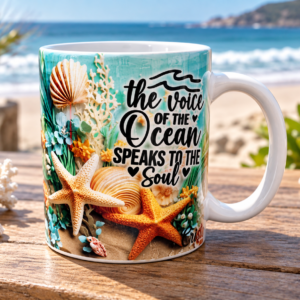 White Premium Ceramic Mug - "The voice of the ocean"