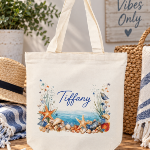 Tote bag, Canvas - " Beach zipper bag with name"