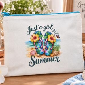 Tote make-up Pouch "Just a girl who loves Summer "