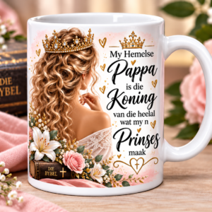 White Premium Ceramic Mug - "My Hemelse Pappa is... "