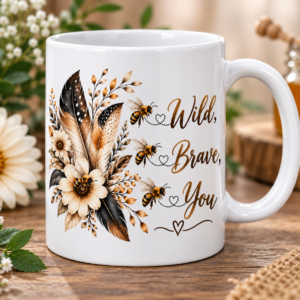 White Premium Ceramic Mug - "Be Wild, Be Brafe, Be You"